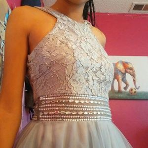 Silver dress with rhinestones